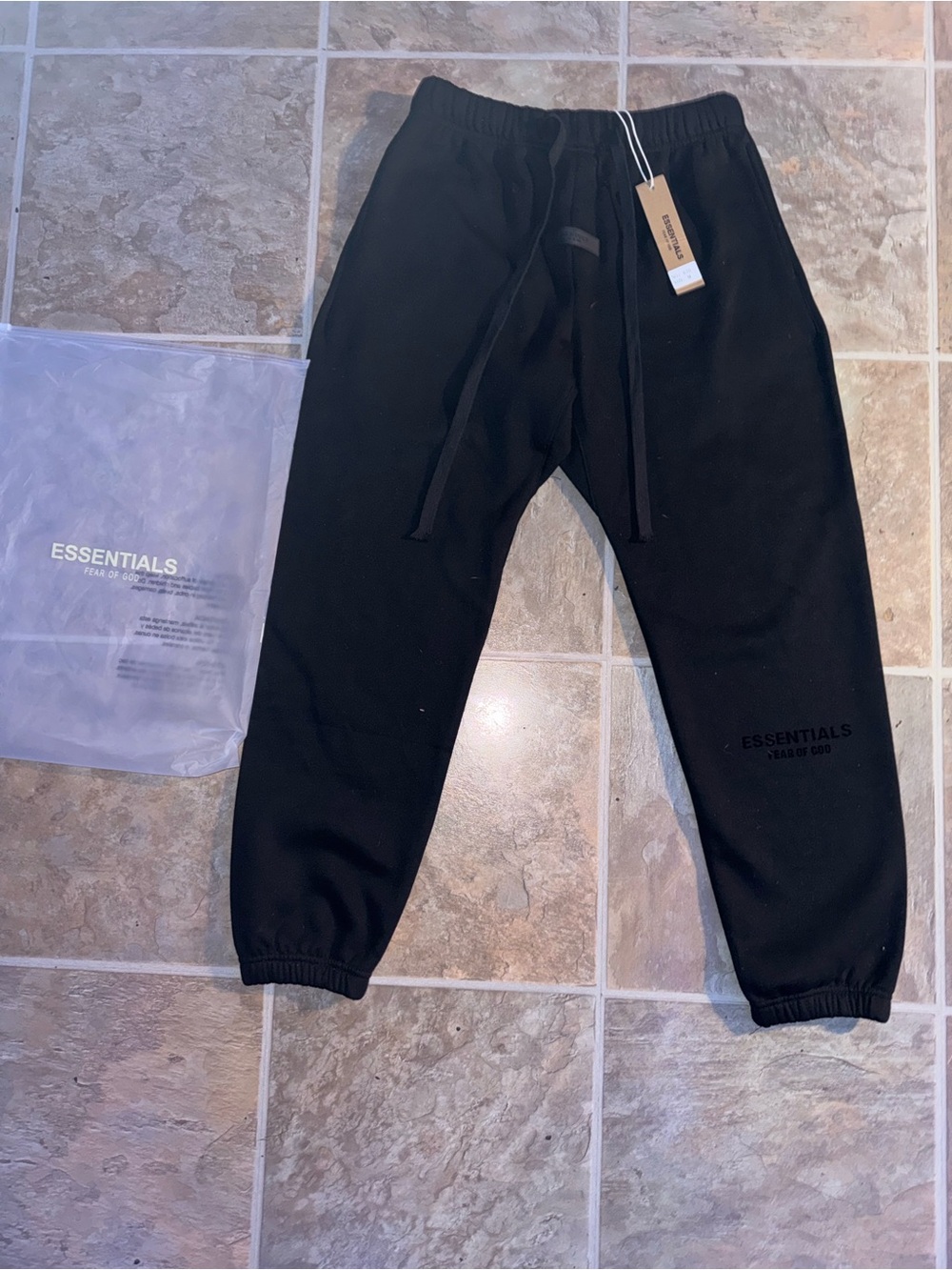 Essentials Black Men's Joggers with Subtle Logo
